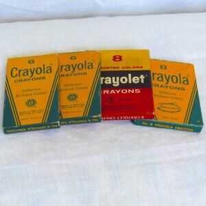 Vintage Crayons SET OF 4 Crayola, Crayolet, Binny & Smith MADE in USA